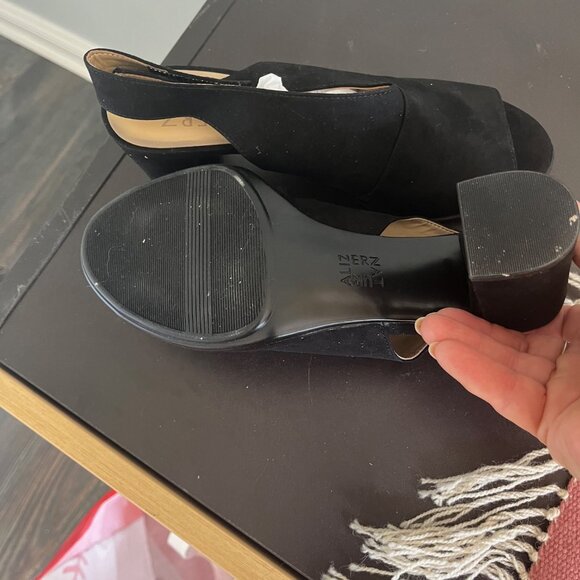 black peep toe heels SIZE 8 - Picture 3 of 4